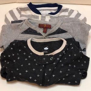 KOALA BABY, CLOUD ISLAND, FOR ALL 7 MANKIND SLEEPERS SIZE 3-6 MONTHS. SET OF 3